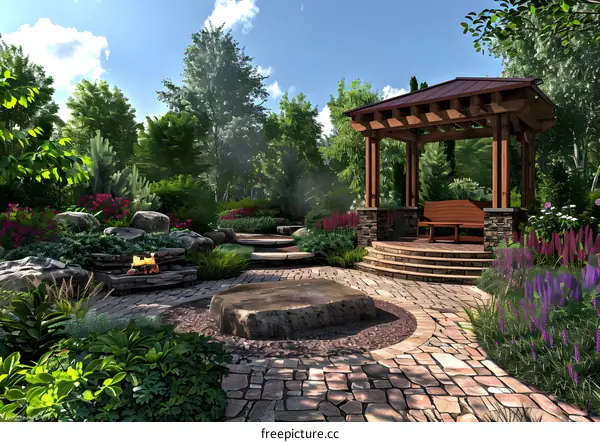Courtyard landscape design renderings