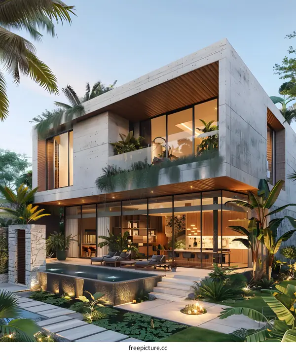 Modern Tropical Home with Pool