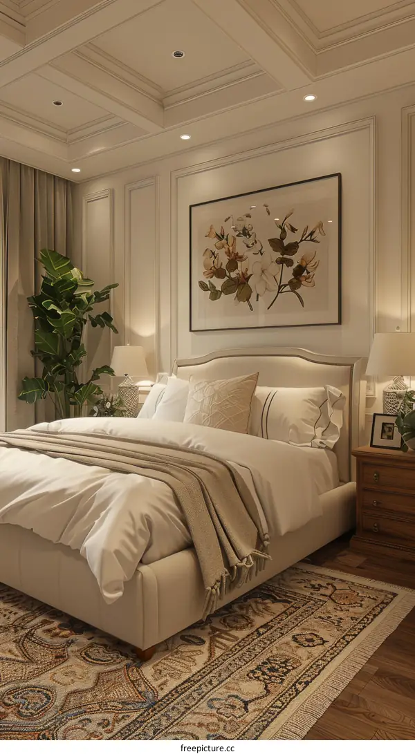 Elegant Bedroom Interior Design Illustration