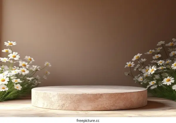 Floral Display Podium with Daisies