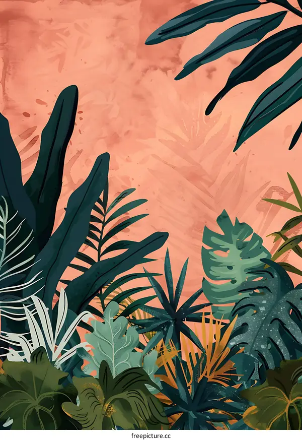 Tropical Leaves Background Illustration