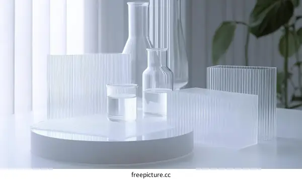Modern Geometric Glassware Display
