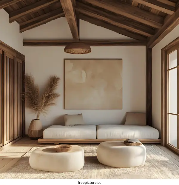 Minimalist Japanese Style Living Room Interior Design