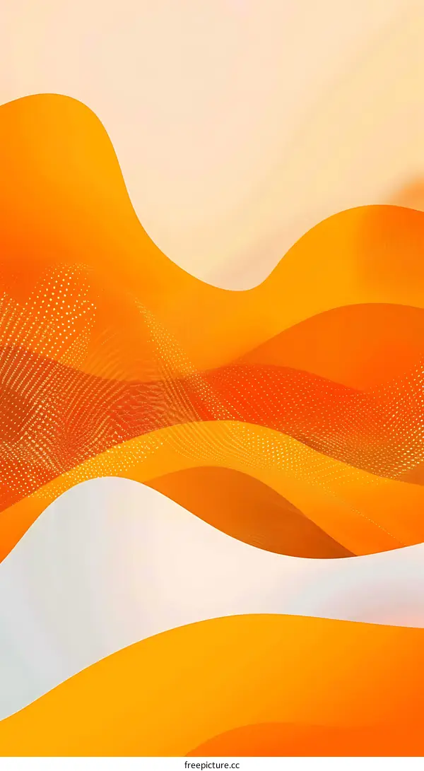 Abstract Orange and White Wavy Lines Background
