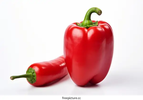 Vibrant Red and Green Bell and Chili Peppers