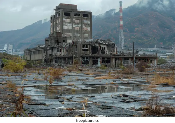 Ruins of an abandoned factory in Japan