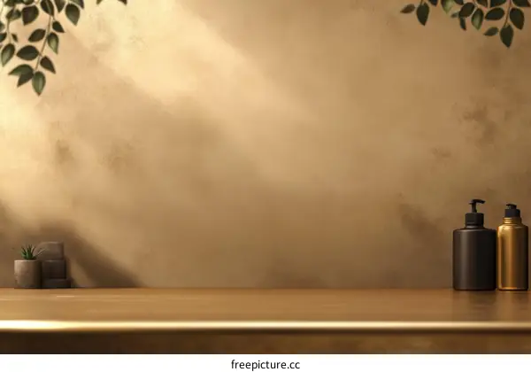 Beige Wall Display Mockup with Natural Light