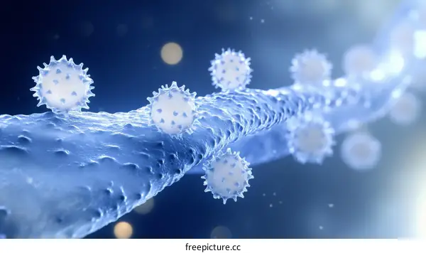 Microscopic Fungus Detail Illustration