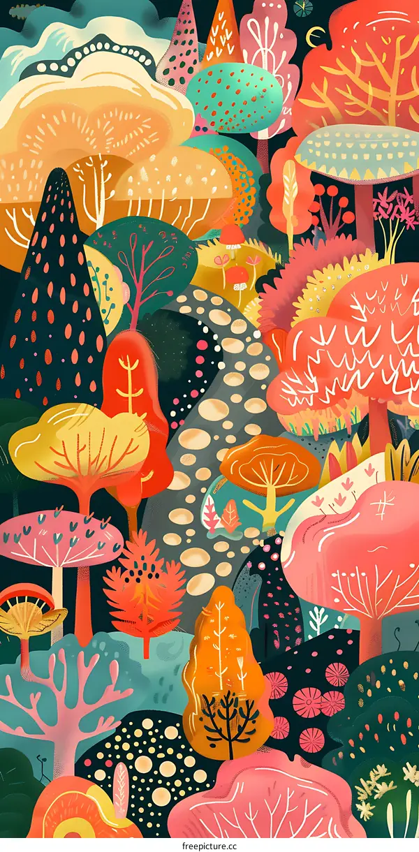 Colorful Abstract Forest Illustration