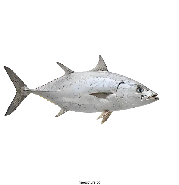 [Transparent Background PNG]Silver Tuna Fish on White Background