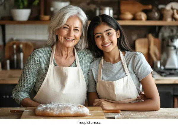 Two Women in the Kitchen Smiling at Camera