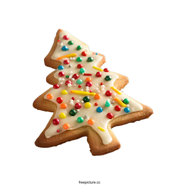 [Transparent Background PNG]Christmas Tree Gingerbread Cookie With Sprinkles