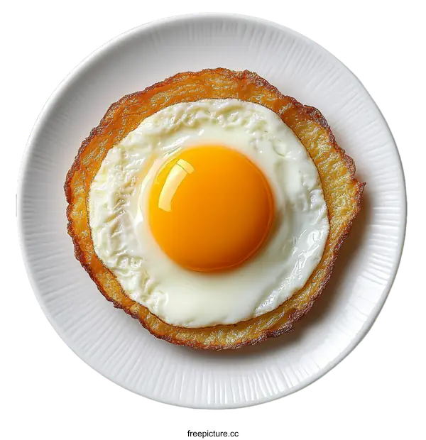 [Transparent Background PNG]Fried Egg on a Plate