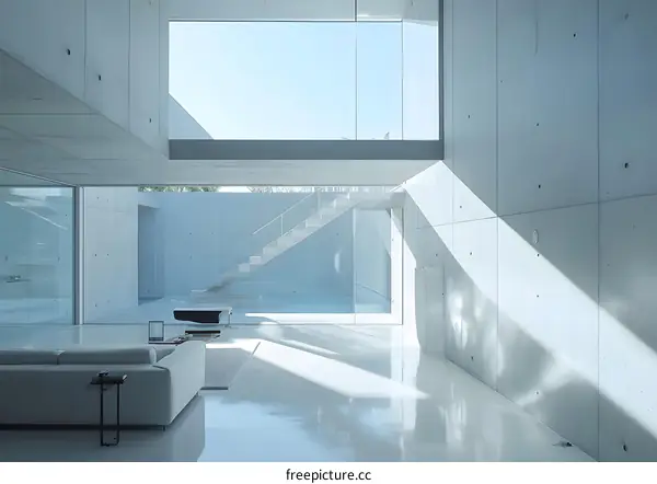 Minimalist Modern Home Interior Design with Concrete Walls and a Swimming Pool