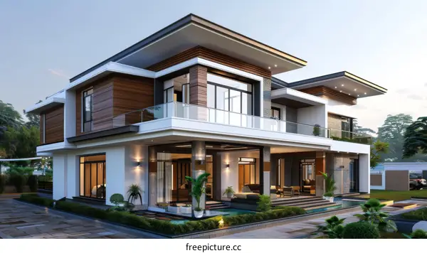Modern Architectural Design of a Luxurious House