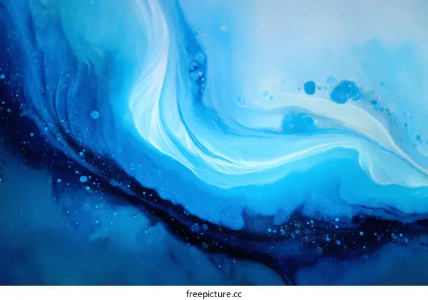 Abstract Blue Fluid Art Background
