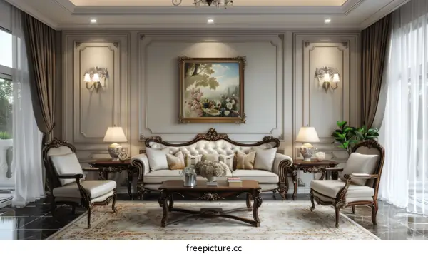 European Style Living Room Interior Design