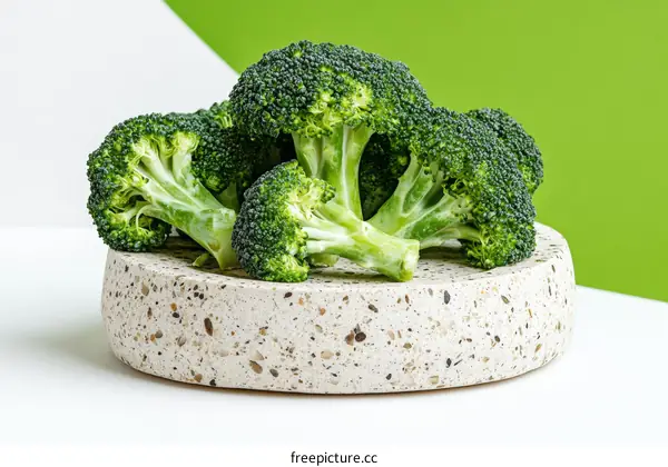 Fresh Broccoli Displayed in Stylish Dish