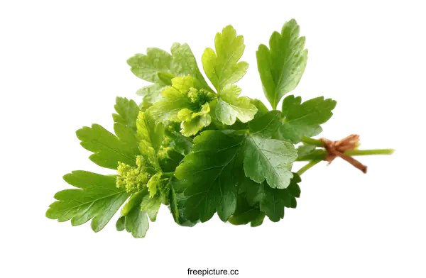 [Transparent Background PNG]Fresh Parsley Bunch Close-up