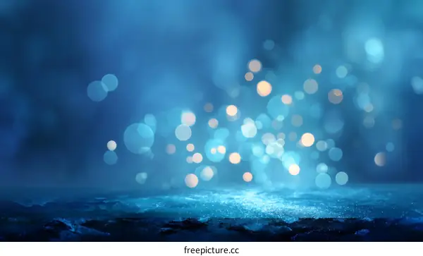 Blue Abstract Background with Bokeh Lights