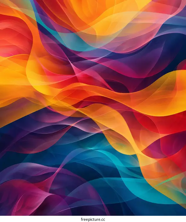 Abstract Colorful Flowing Lines Background