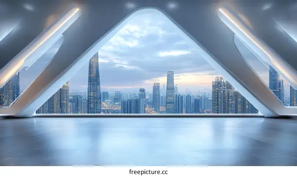Modern Architecture Cityscape Interior View