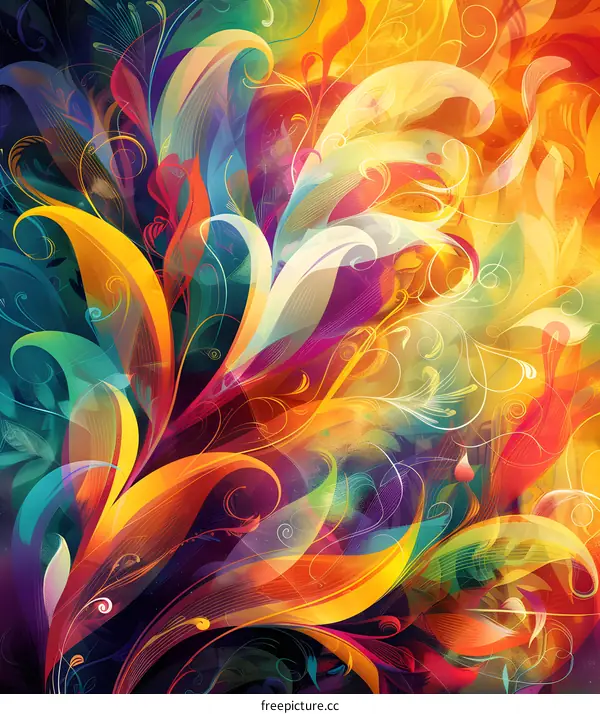 Colorful abstract floral swirls