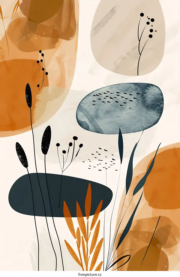 Abstract Watercolor Botanical Art Print