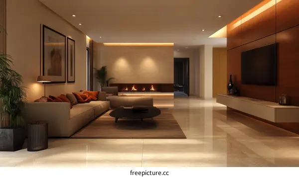 Modern Living Room Interior Design Illustration