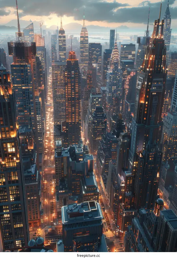 Futuristic Cityscape at Dusk