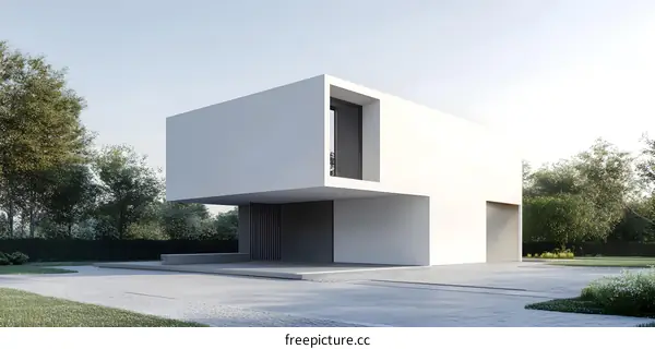 Modern Minimalist White House Exterior Architecture Design