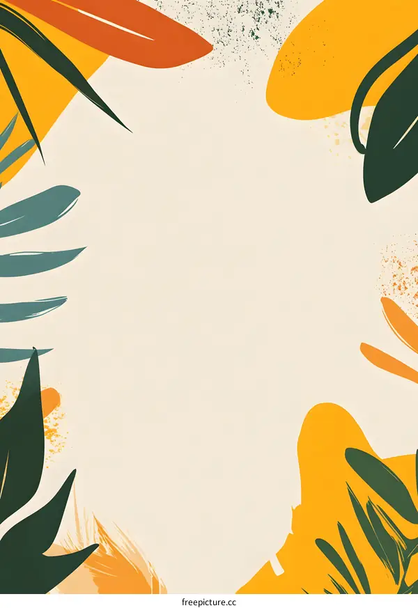 Abstract Yellow Green Leaves Background