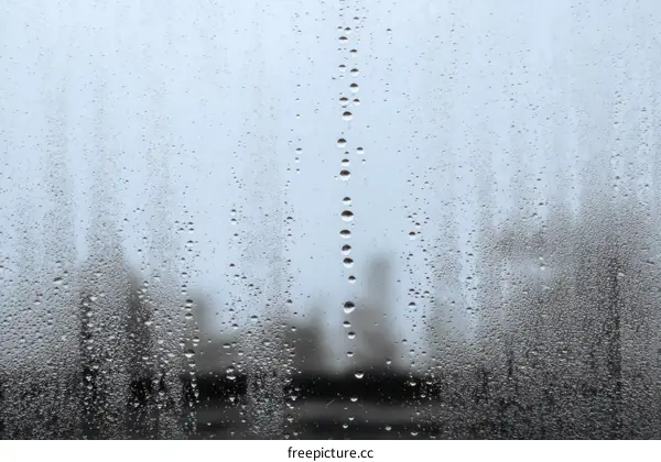 Rainy Day View Through a Fogged Window
