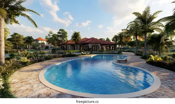 Luxury Tropical Villa with Private Pool and Lush Greenery