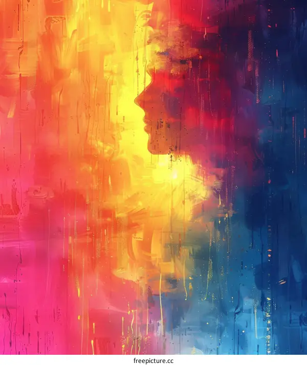 Colorful Abstract Profile Portrait