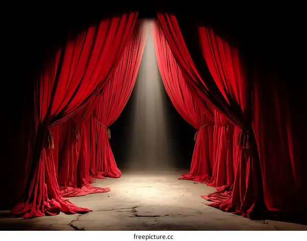 Red Theatre Curtains Open to Spotlight