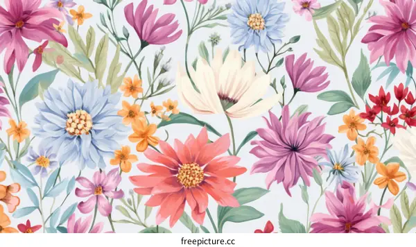 Vibrant and colorful floral pattern