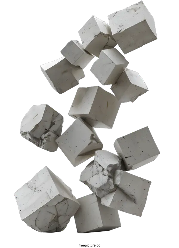 [Transparent Background PNG]Gravity-defying concrete cubes