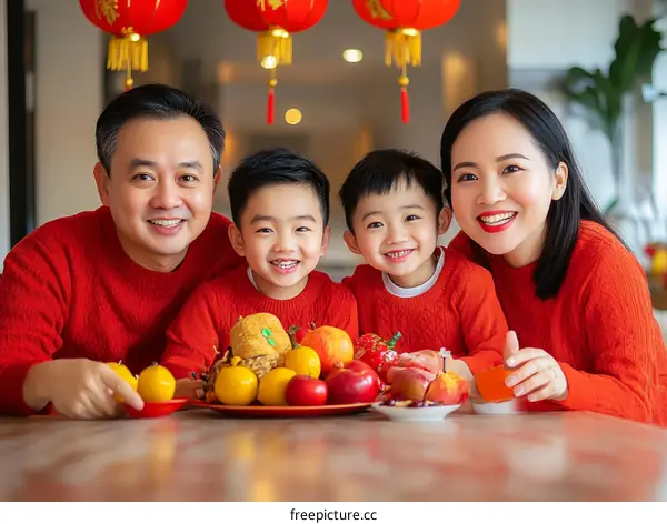 Happy Chinese New Year Family Portrait