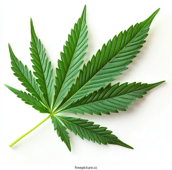 Close-up Image of a Cannabis Leaf