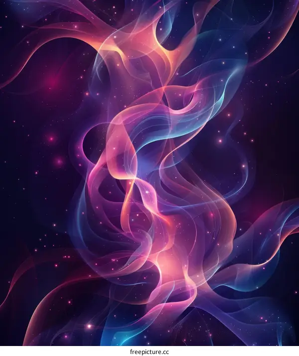 Abstract Colorful Space Waves Background