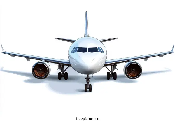Modern Airplane Illustration on White Background