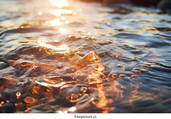 Sunlit Water Reflections: A Sparkling Surface