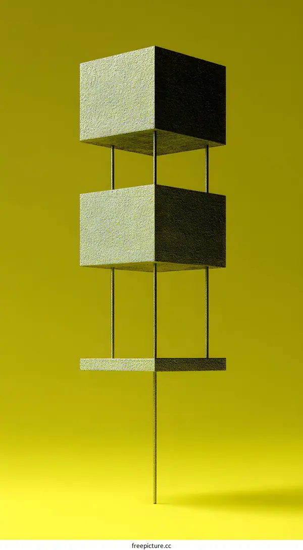 Abstract Geometric Structure Minimalism 3D Render