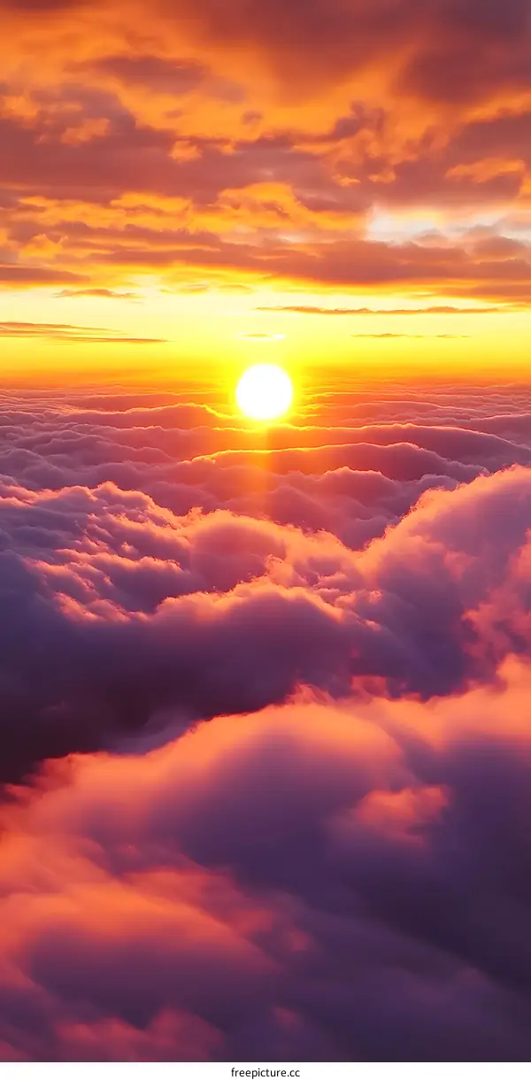 Golden Sunset Above the Clouds