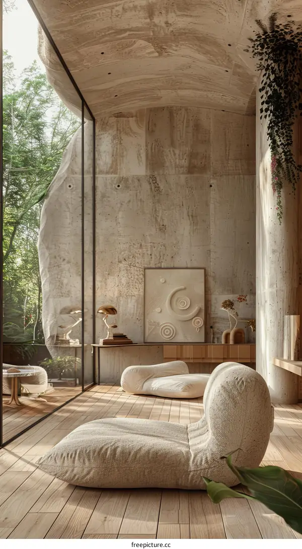 Modern organic interior design living room