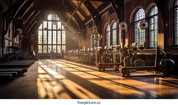 Vintage Industrial Style Gymnasium Interior