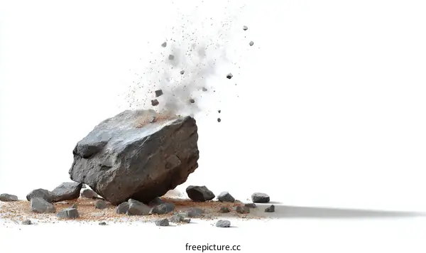 Crumbling Rock Impact Illustration