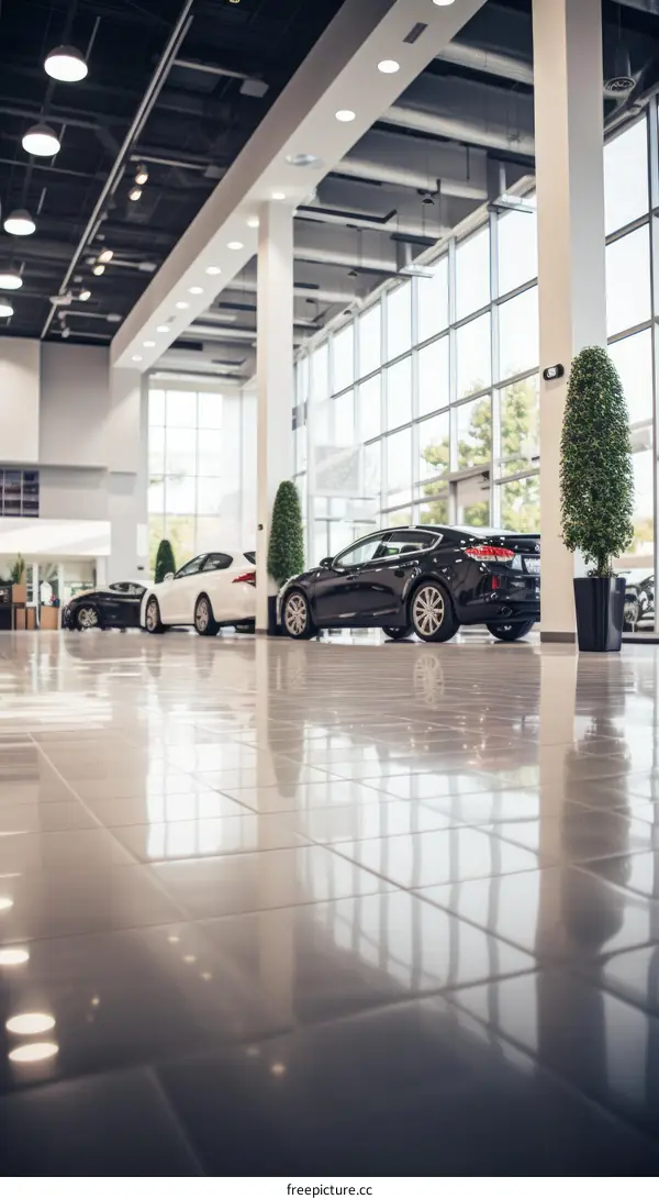 Luxury Car Dealership Showroom Interior