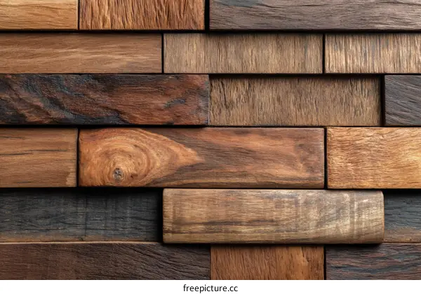 Wooden Block Wall Texture Background Design